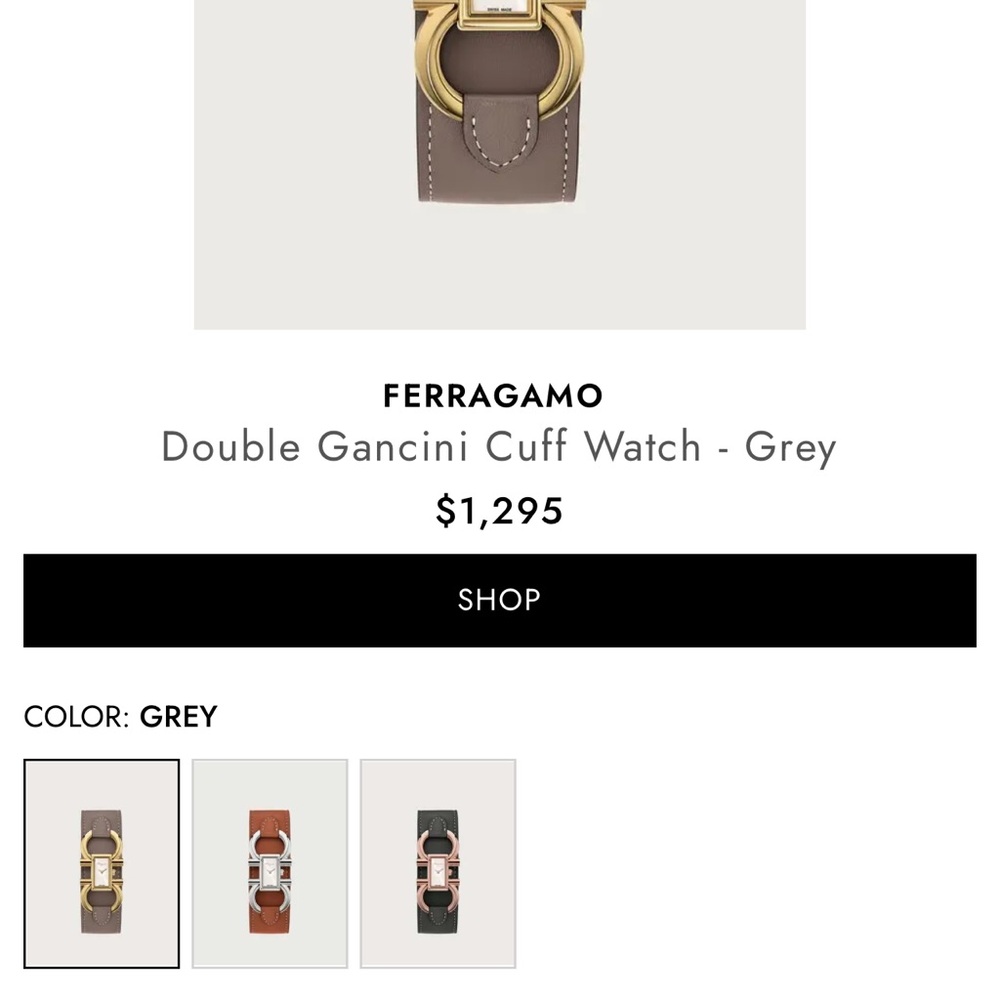 Salvatore Ferragamo Gold Buckle sapphire Leather watch - Picture 8 of 15